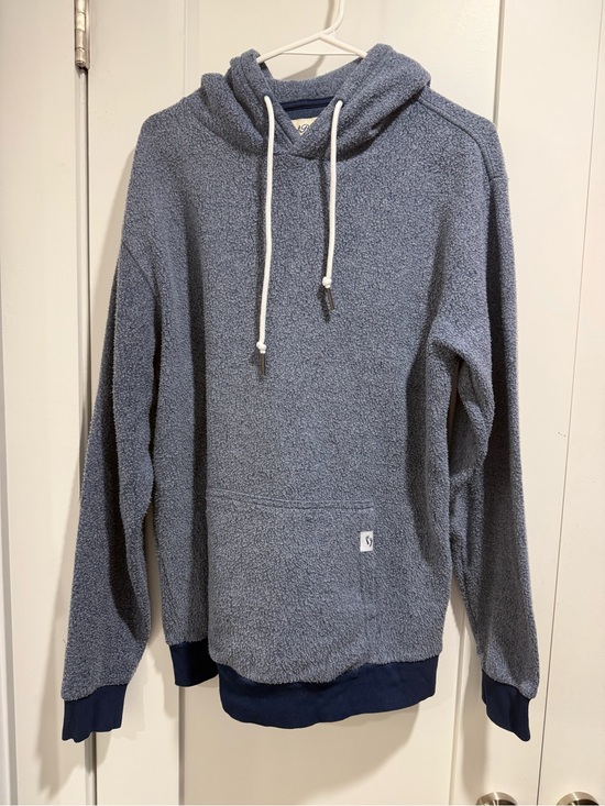 Blanked Blend Other - BlankedBlend Men's Blue Sherpa Hooded Pullover - Cozy Everyday Hoodie